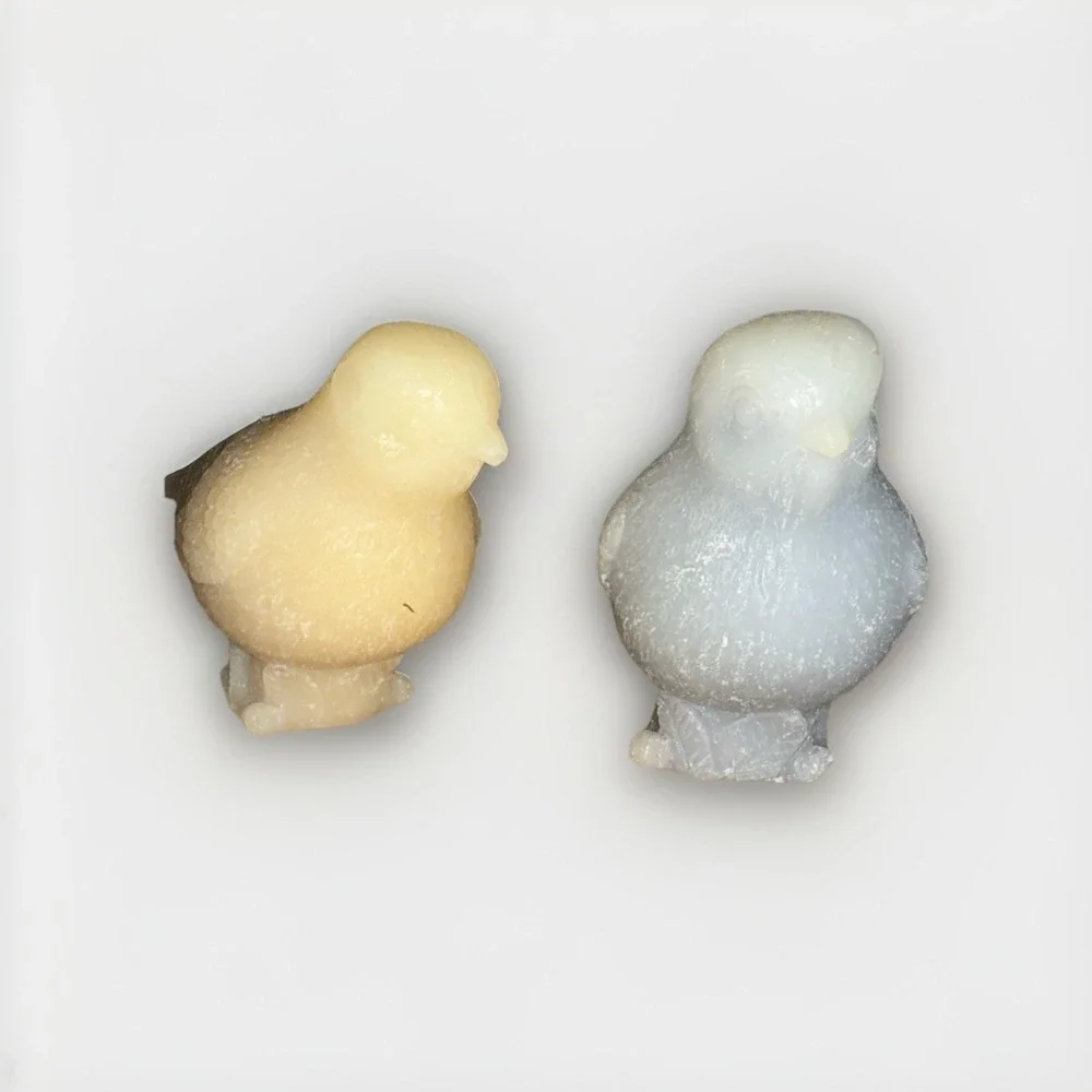 Vintage Style Bird Figurine Candles Set of 2 Yellow and Blue Grey Wax Songbirds